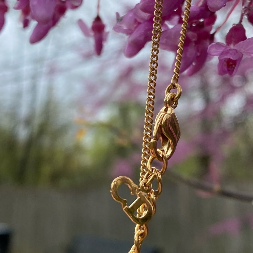 AUTHENTIC vintage gold tone Christian Dior necklace with crystals - Picture 7 of 10